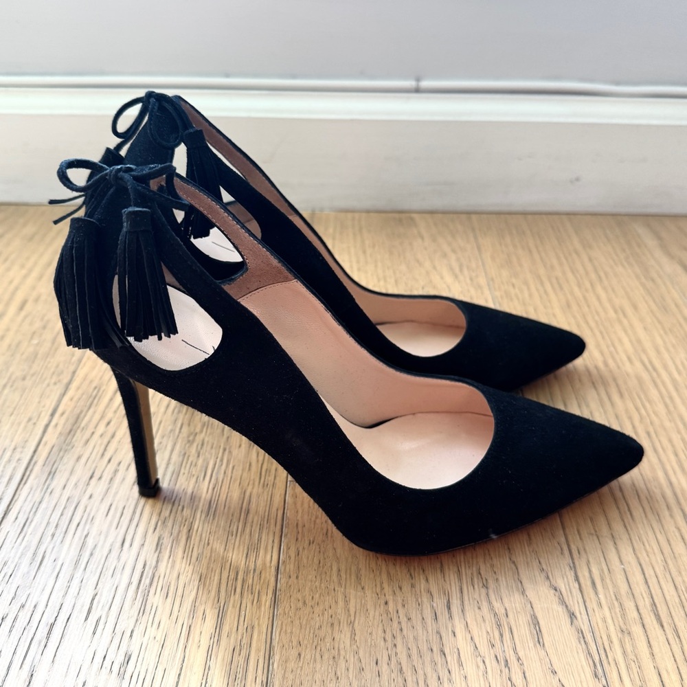100% Suede Black Stiletto Heels – Size 8.5 (EU 39) NWOT